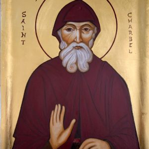 St Charbel Makhlouf feuille d'or